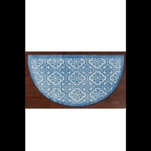 Nourison Diamond Damask 39" x 24" Washable Slice Rug Blue